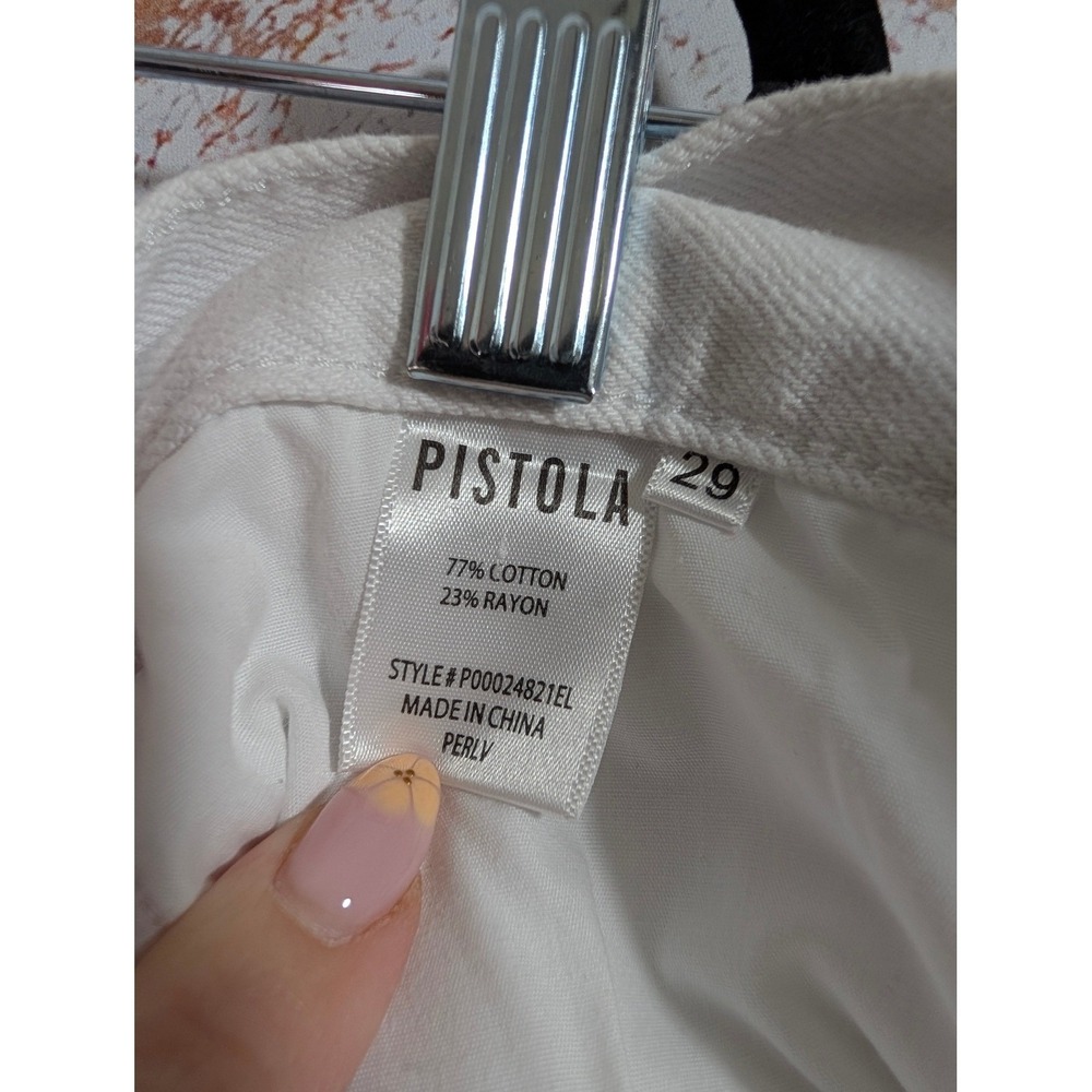 Pistola Denim Shorts Womens 29 White Jean Raw Hem Relaxed Festival Summer - Picture 6 of 7